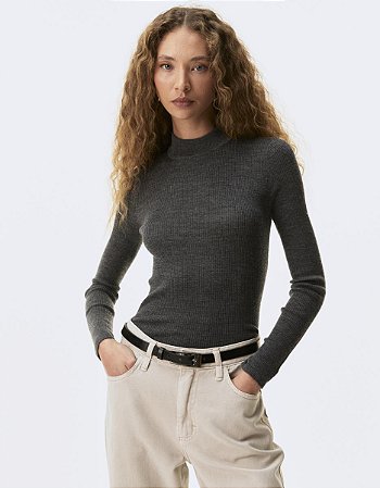 BLUSA TRICOT CINZA