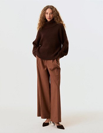 BLUSA TRICOT GOLA ALTA CAFÉ