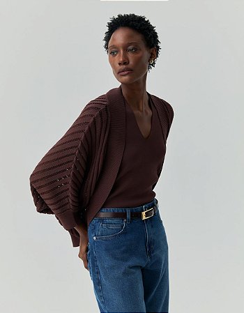 CARDIGAN TRICOT CASULO CAFÉ
