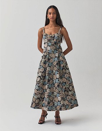 VESTIDO FLORES LEVES JACQUARD