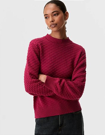 BLUSA TRICOT TEXTURA ROSA