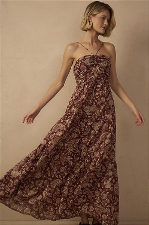 VESTIDO LONGO CORAL MARSALA