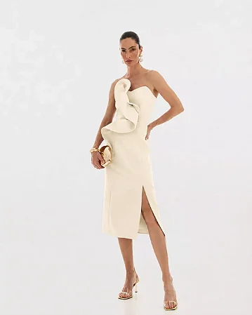 VESTIDO MÔNACO BAUNILHA