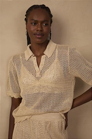 POLO TELADA LUREX DOURADO