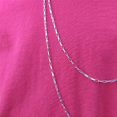 Corrente Cartier tipo Tijolinho 60 cm - Prata 925