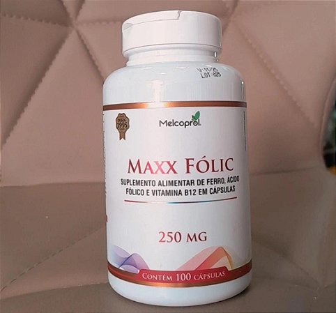 Maxx Folic - Suplemento Alimentar de Ferro, Ácido Fólico e Vitamina B12