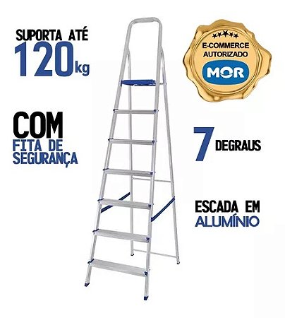 ESCADA ALUMÍNIO 7 DEGRAUS MOR