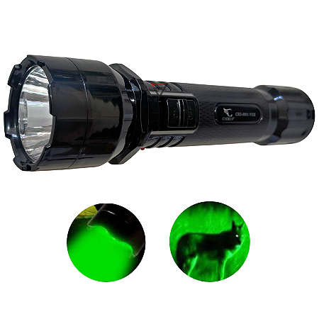 LANTERNA RECARREGÁVEL LUZ VERDE 3W CRS-8001 24CM