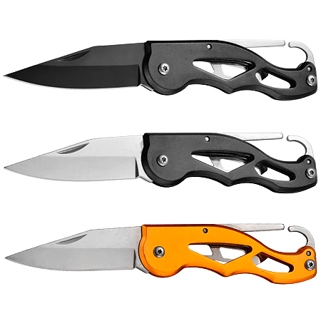 CANIVETE METAL VAZADO COM MOSQUETÃO 16CM (cores)