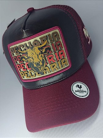 BONÉ “PECUÁRIA” TOURO PRETO C/ VINHO