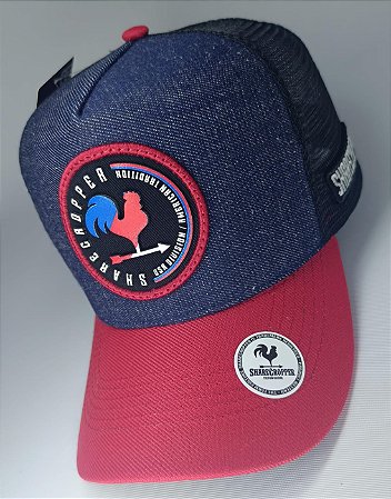 BONÉ BIRUTA “GALO” ROSA C/ AZUL JEANS