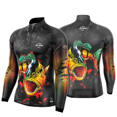 CAMISA DE PESCA NEW FISHER TUCUNARÉ "LANÇAMENTO" UV - (NF56)