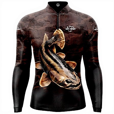 CAMISA DE PESCA NEW FISHER TRAÍRA "BLACK" UV - (NF51)