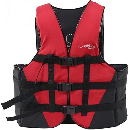 COLETE NAUTIKA COAST 70KG VERMELHO/PRETO