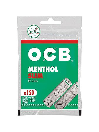 FILTRO PARA CIGARRO OCB SLIM MENTHOL PACOTE C/150