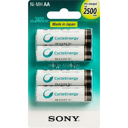 Pilhas Recarregaveis Sony AA C/4 unidades