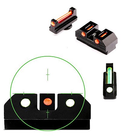 Conjunto De Mira Com Fibra Taurus G3 /G3C T.O.R.O