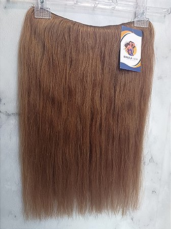 APLIQUE FIO INVISÍVEL CABELO HUMANO MALASIANO CASTANHO CLARO 40 cm codigo 11