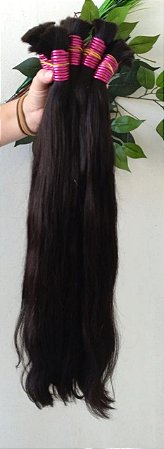 CABELO HUMANO INDIANO LISO 65CM NA LIGA ROSA