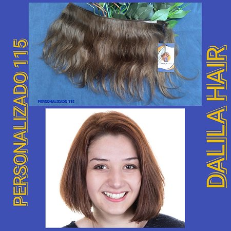 CABELO HUMANO BRASILEIRO CASTANHO 30CM TECIDO PERSONALIZADO 115