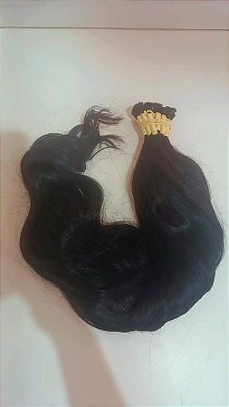 CABELO HUMANO PERUANO LIMPO ONDULADO 75CM NA LIGA