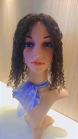 Protese topo capilar feminina Bianca de Cabelos Humanos cacheado