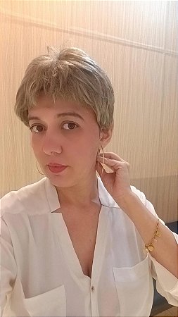 PERUCA IVETE CABELO FIBRA GRISALHA CABELO CURTO ONDULADO