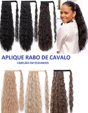 Rabo de Cavalo Cacheado Fibra Orgânica com Velcro