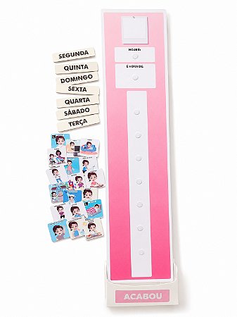 KIT ROTINA DIÁRIA COM PORTA FICHAS + KIT 50 PEÇAS MASC OU FEM.