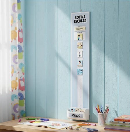 Rotina escolar com porta fichas UNISSEX