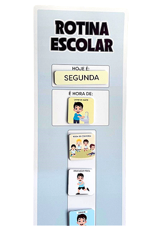 Rotina escolar com porta fichas UNISSEX
