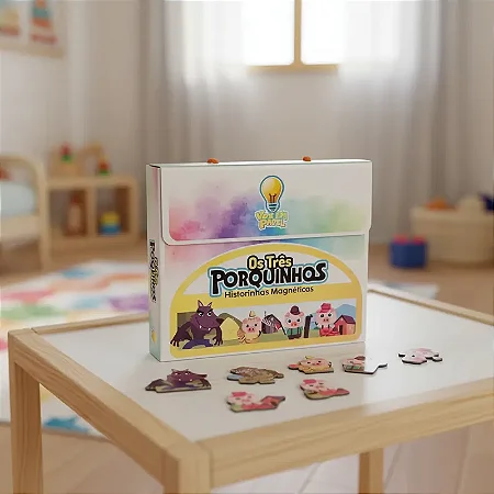 Histórinhas Magnéticas Os 3 Porquinhos | Jogo Educativo Infantil | Material Pedagógico MDF para Contação de Histórias