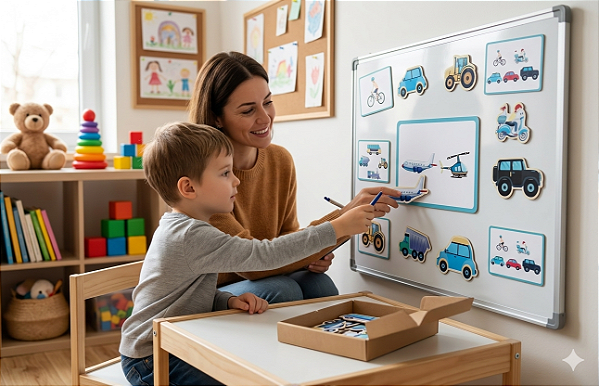Kit peças magnéticas: Meios de Transportes