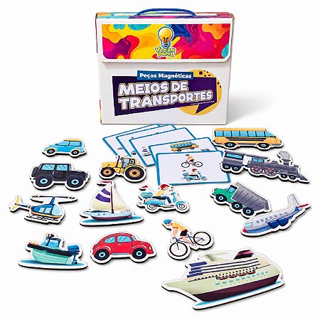 Peças Magnéticas Meios de Transporte para Lousa Magnética Recurso Pedagógico Infantil