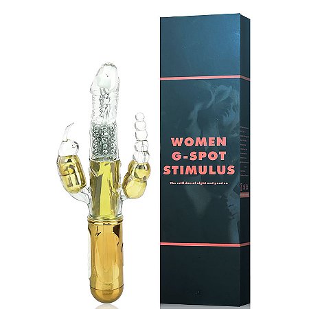 VIBRADOR ROTATIVO RECARREGÁVEL COM ESTIMULADOR DUPLO - IMPORTADOS