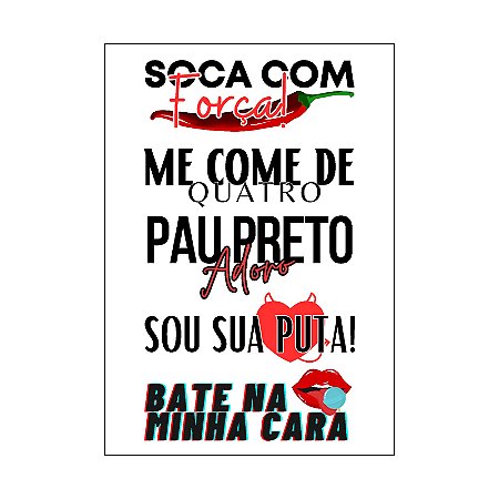 TATUAGEM TEMPORÁRIA OUSADA - 1 CARTELA Nº89