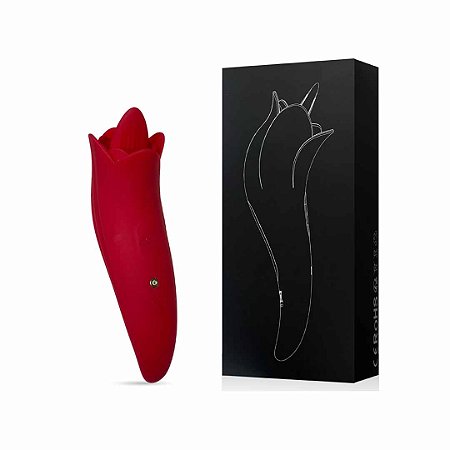 ESTIMULADOR RECERREGÁVEL FLOR C/ LINGUA - 5 MODOS DE VIBRAÇÃO - IMPORTADOS