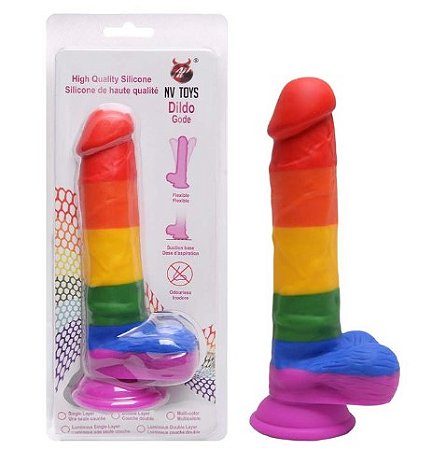 PRÓTESE REALISTA COLORIDA COM VENTOSA - LGBT - IMPORTADOS