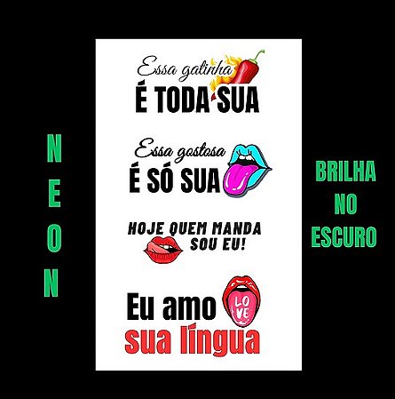 TATUAGEM TEMPORÁRIA BRILHA NO ESCURO OUSADA - 1 CARTELA Nº NG003