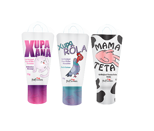 GEL COMESTÍVEL LINHA XUPS BRASILEIRINHOS - 15g (XUPA XANA - XUPA ROLA - MAMA TETA)