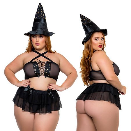 FANTASIA CLÁSSICA PLUS SIZE - BRUXINHA