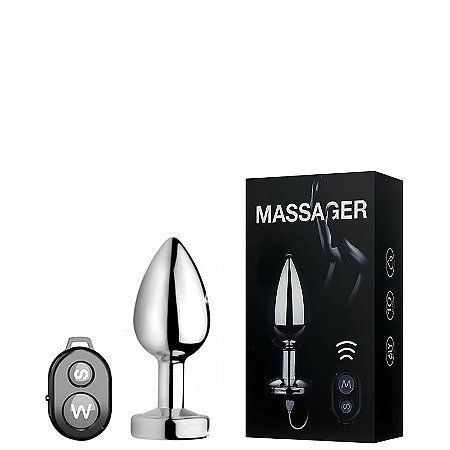 PLUG ANAL METAL COM VIBRO RECARREGÁVEL COM CONTROLE REMOTO - IMPORTADOS