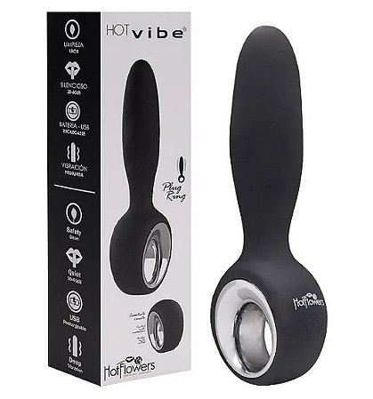 PLUG ANAL - VIBRADOR  HOT VIBE PLUG RING - HOT FLOWERS