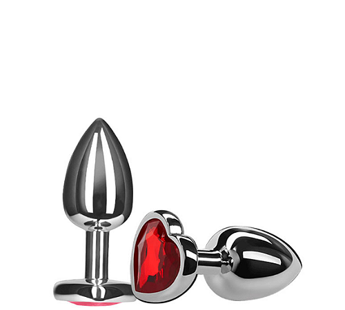 PLUG ANAL COM JOIA FORMATO CORAÇÃO EM ALUMINIO - IMPORTADOS