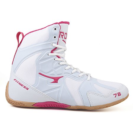 Botinha Roman R3 Para Academia Crossfit Meninas Branco+Pink