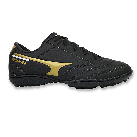 Chuteira Society Couro Sintetico Testurisada Rog1 Preto+ouro