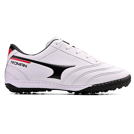 Chuteira Society Roman  Rog1 Pro sola Baqueada  Branco+preto