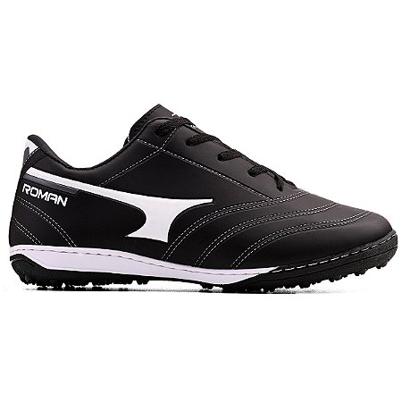 Chuteira Society Roman Couro Sintetico Forrado Tf Fixa Rog1 Preto+Branco