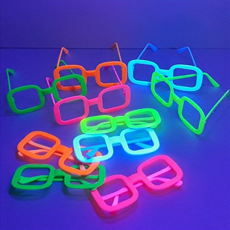 Kit Óculos Quadrado neon c 10 unidades - cores sortidas