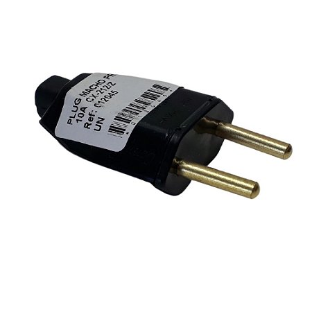 Plugue Tomada  Macho 2 Pino  Oco 10a 250v  Inmetro Compolux  BRTUV  CX-212/Z